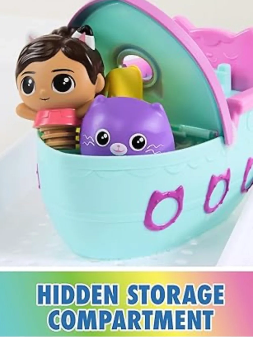 S.S. MerCat Bath Toy Set - Pink & Aqua